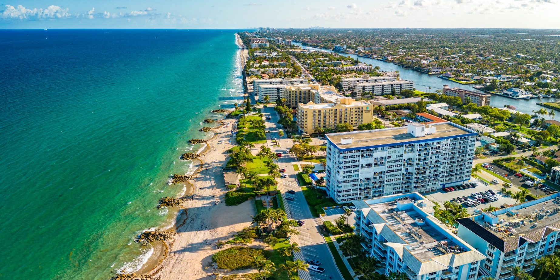 Aerial photo Deerfield Beach Florida coastline