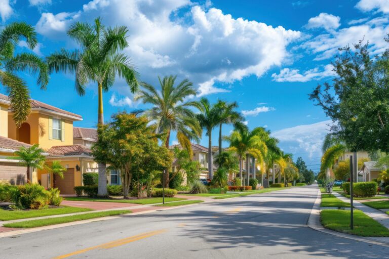 Palm-lined Cooper City street, a reminder to pick the best time to refinance